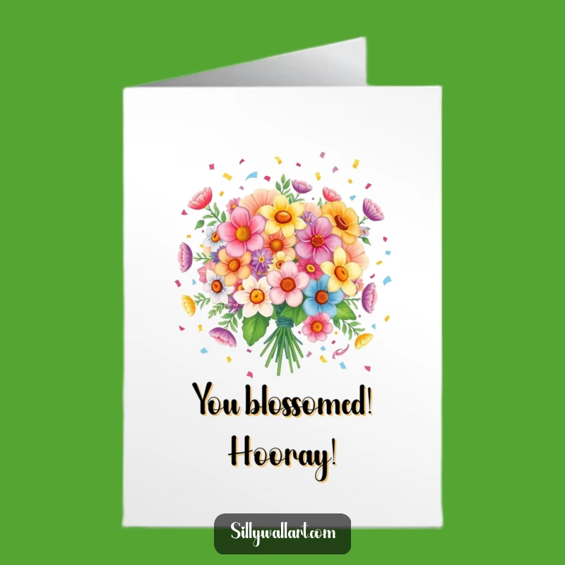 Free Printable Funny Flower Congrats Card: Confetti Bouquet Downloadable DIY Gift