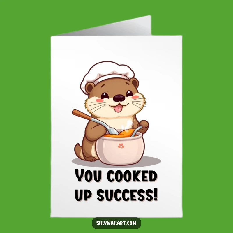 Free Printable Otter Chef Congrats Card - Hilarious Downloadable Celebration for Any Win!
