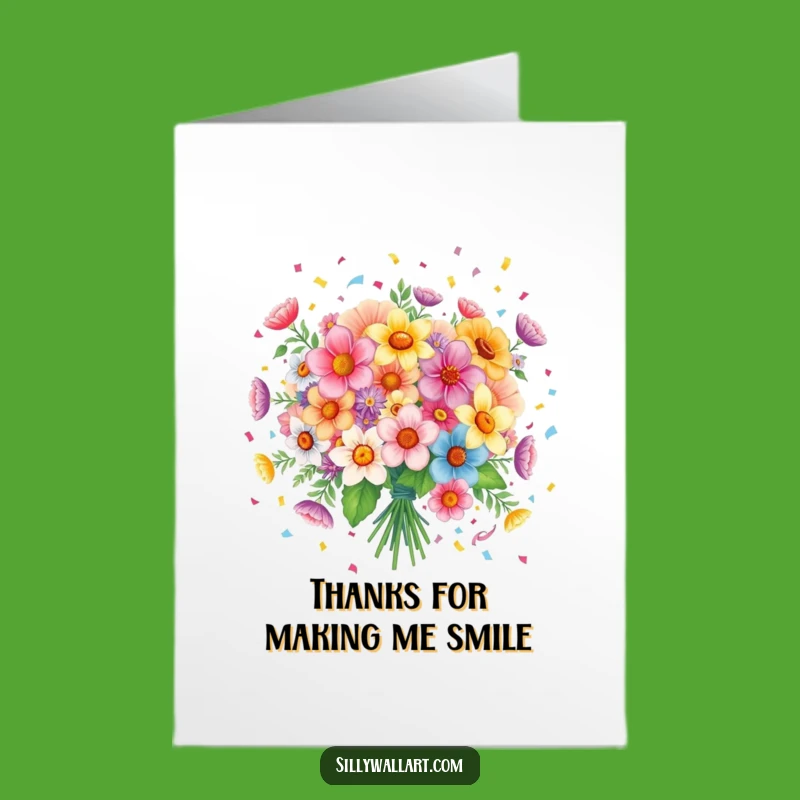 Free Printable Funny Flower Thank You Card: Confetti Bouquet Downloadable Gift