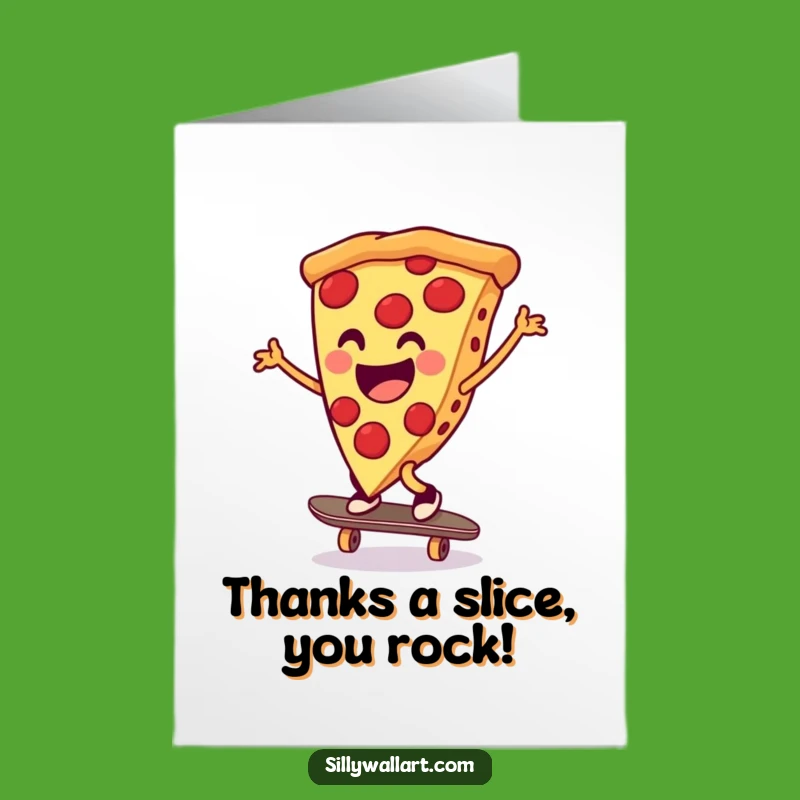 Free Printable Pizza Cartwheel Thank You Card: Giggles Guaranteed Downloadable