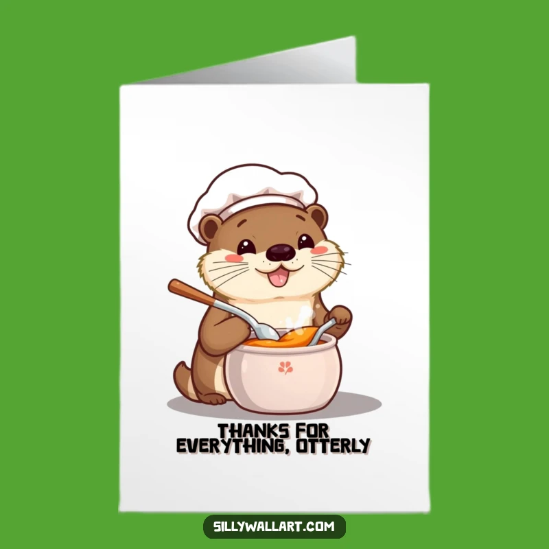 Free Printable Otter Chef Thank You Card - Deliciously Funny Downloadable Gratitude!
