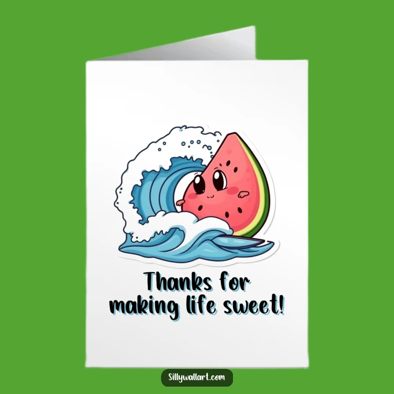 Hilarious Free Printable Thank You Card: Surfing Watermelon - Downloadable & Fun!