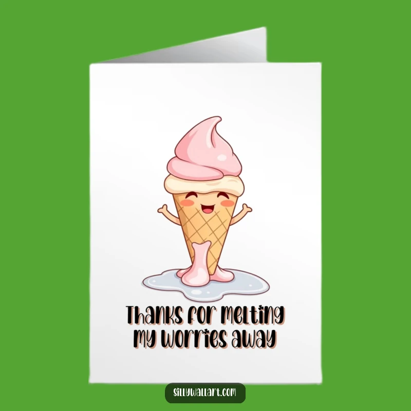 Free Printable Thank You Card: Melting Ice Cream, Funny DIY Gift