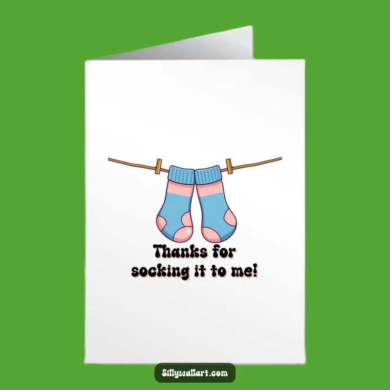 Free Printable Thank You Card: Socks as Kite - Playful Downloadable Appreciation Gift