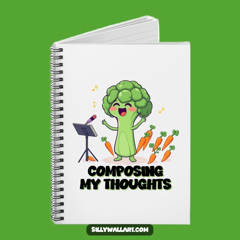 Funny Broccoli Conductor Notebook: Jot Down Ideas with Hilarious Veggie Art