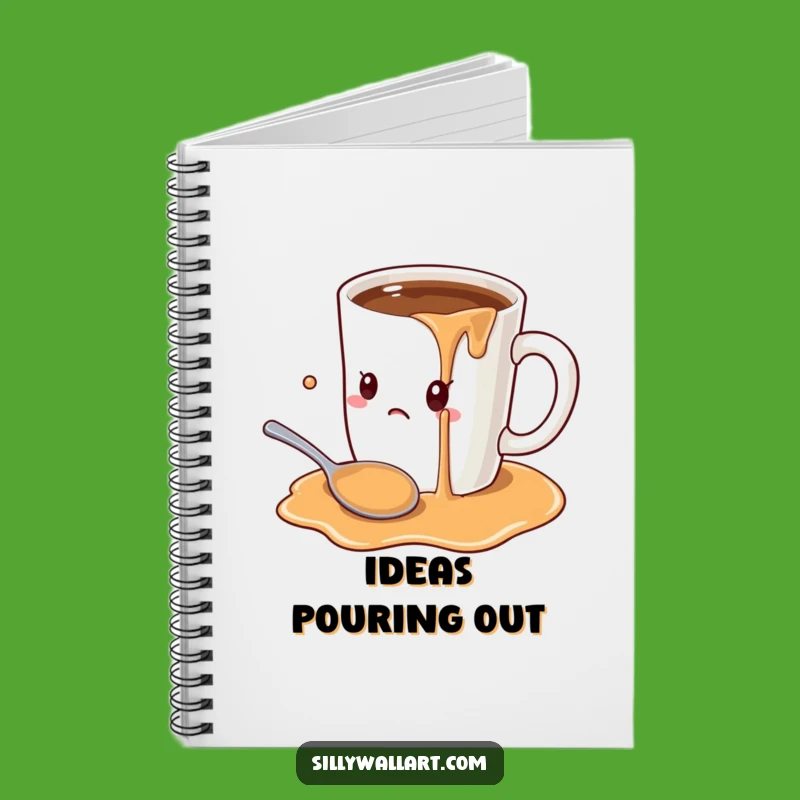 Funny Coffee Mug Overload Notebook: Oversized Mug Spill Journal, Ideas Gift