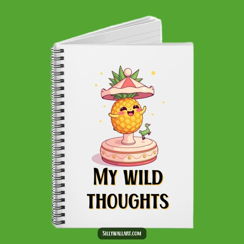 Funny Dizzy Pineapple Notebook - Comical Tropical Journal Gift