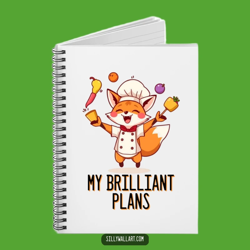 Funny Fox Chef Notebook: Juggling Ideas, Perfect Gift!