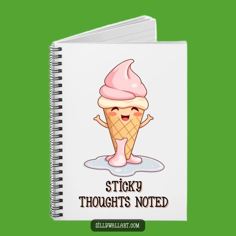 Funny Giggling Ice Cream Notebook: Melting Cone Journal, Perfect for Sweet Notes Funny Gift
