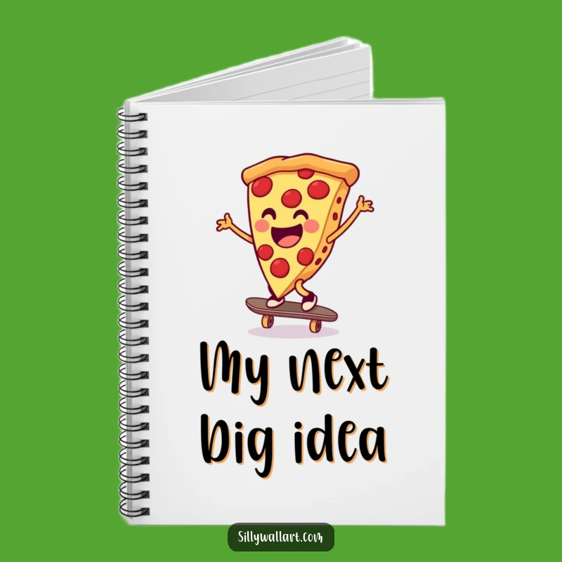 Funny Pizza Skateboarder Notebook: Cheerful Slice Journal, Creative Ideas Gift