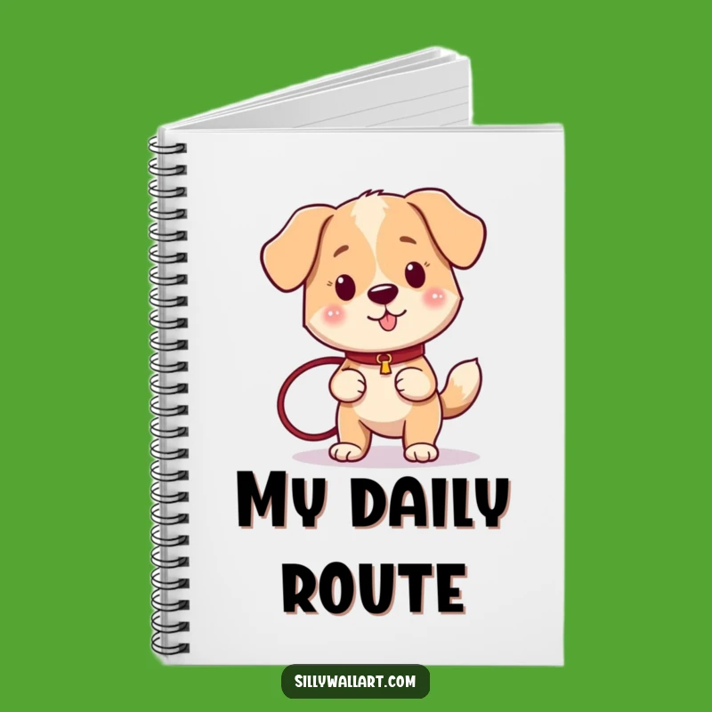 Funny Ready Dog Leash Notebook - Wagging Tail Canine Journal