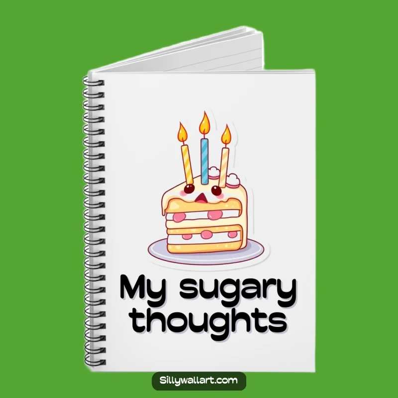 Funny Surprised Cake Candles Balloon Notebook - Birthday Wishes Journal
