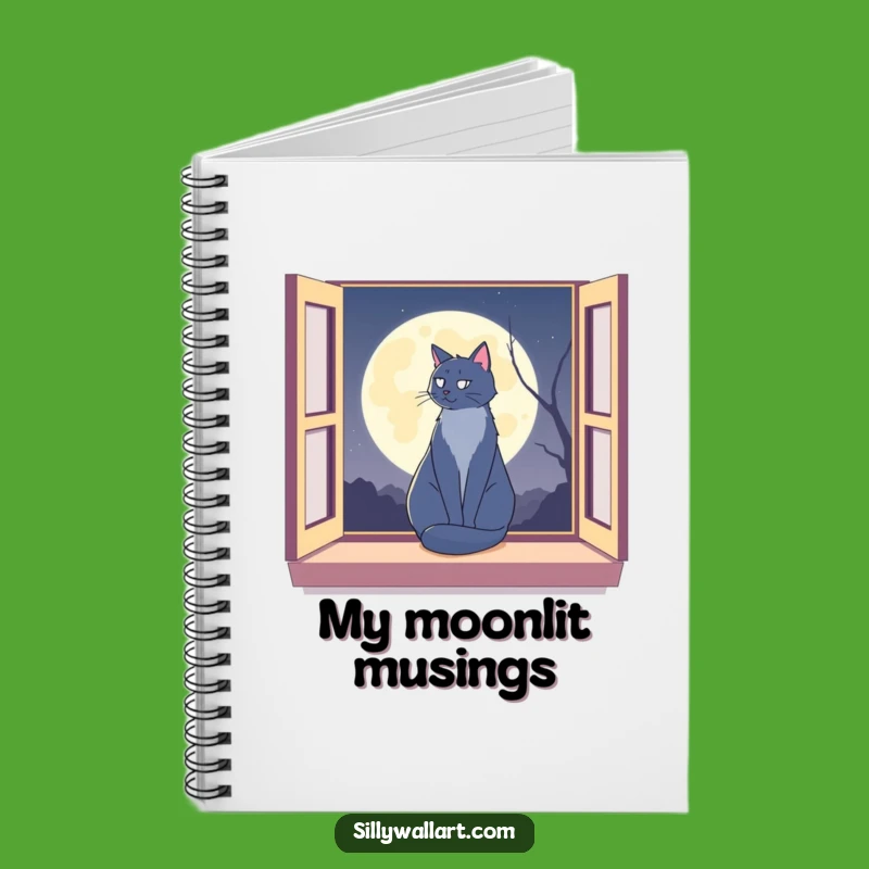 Funny Moon Cat Notebook: Lunar Feline Journal, Hilarious Night Owl Gift