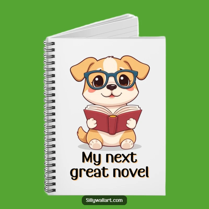 Funny Reading Dog Notebook: Journal with Glasses-Wearing Pup for Writers