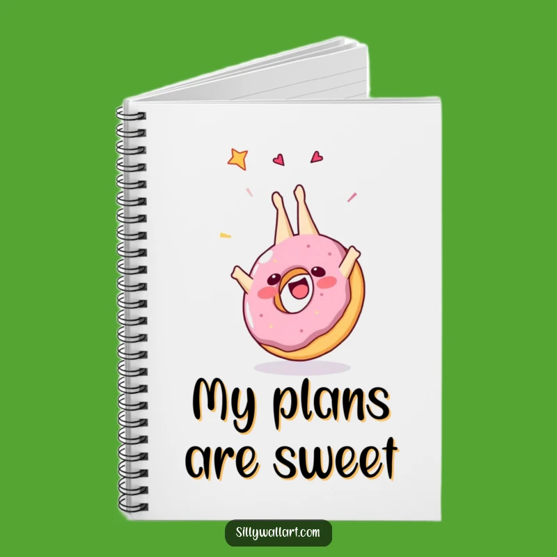 Funny Cheerful Donut Somersault Notebook - Hilarious Journal for Sweet Ideas
