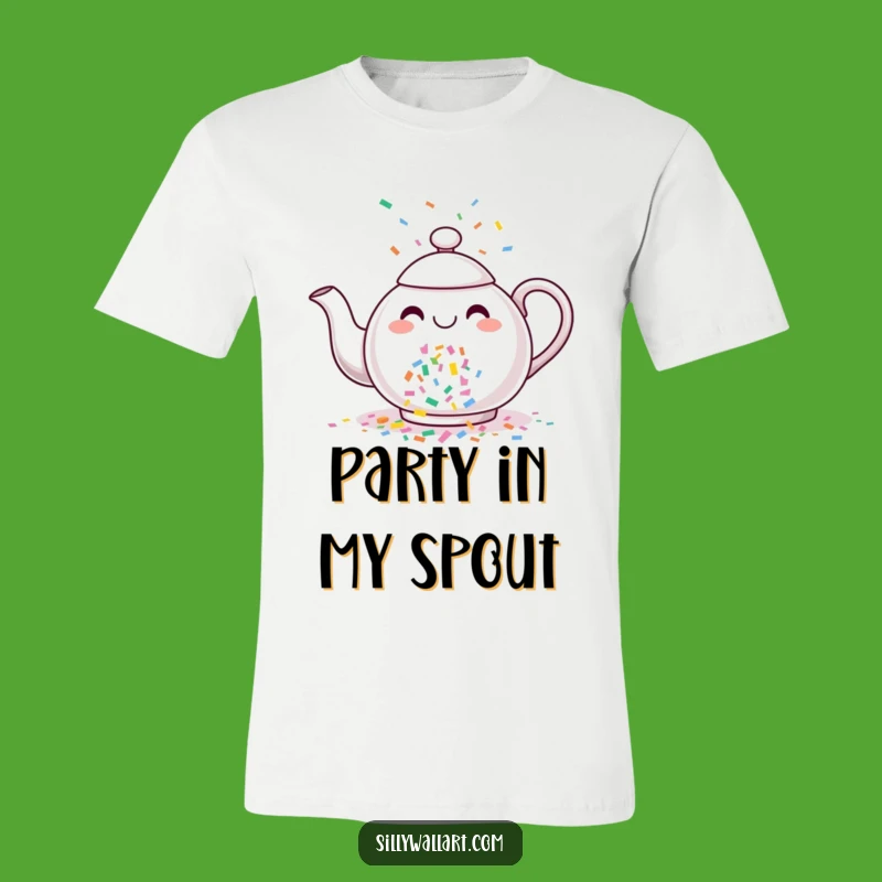 Funny Confetti Teapot T-Shirt: Wear Your Joyful Celebration with This Tee