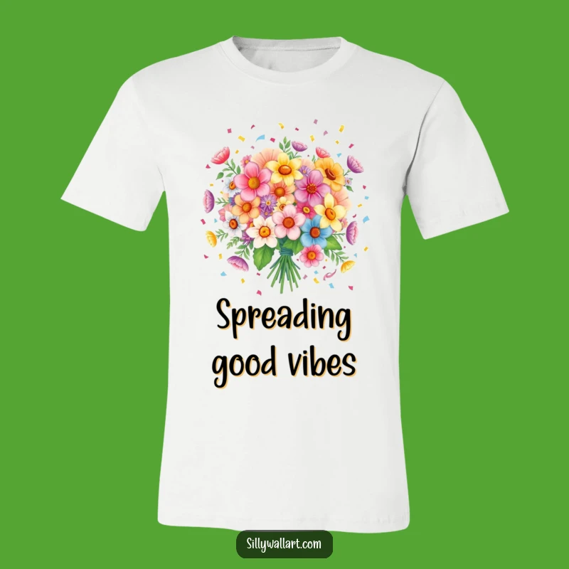 Funny Flower Confetti Tee - Wearable Joy & Hilarious Party Style