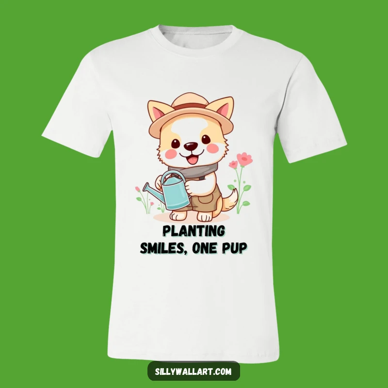 Funny Gardener Dog T-Shirt: Cheerful Canine Bloom Tee, Hilarious Gift