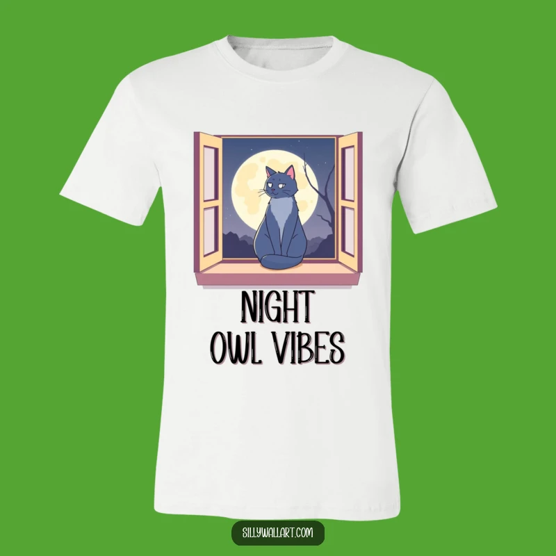 Funny Moon Cat T-Shirt: Lunar Feline Apparel, Hilarious Night Lover Gift