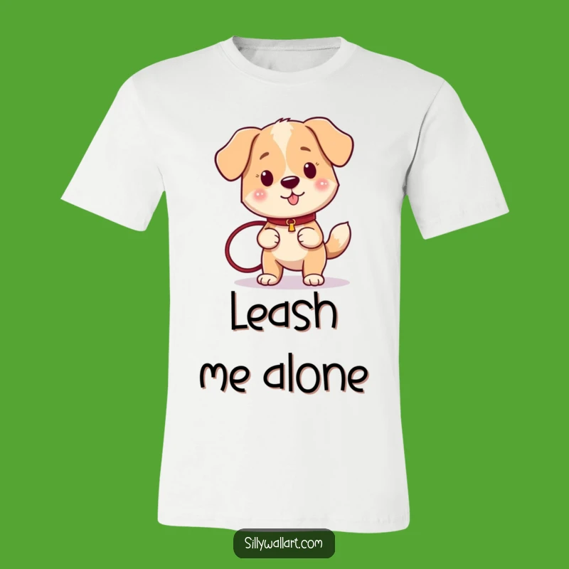 Funny Ready Dog Leash T-Shirt - Wagging Tail Canine Apparel Gift