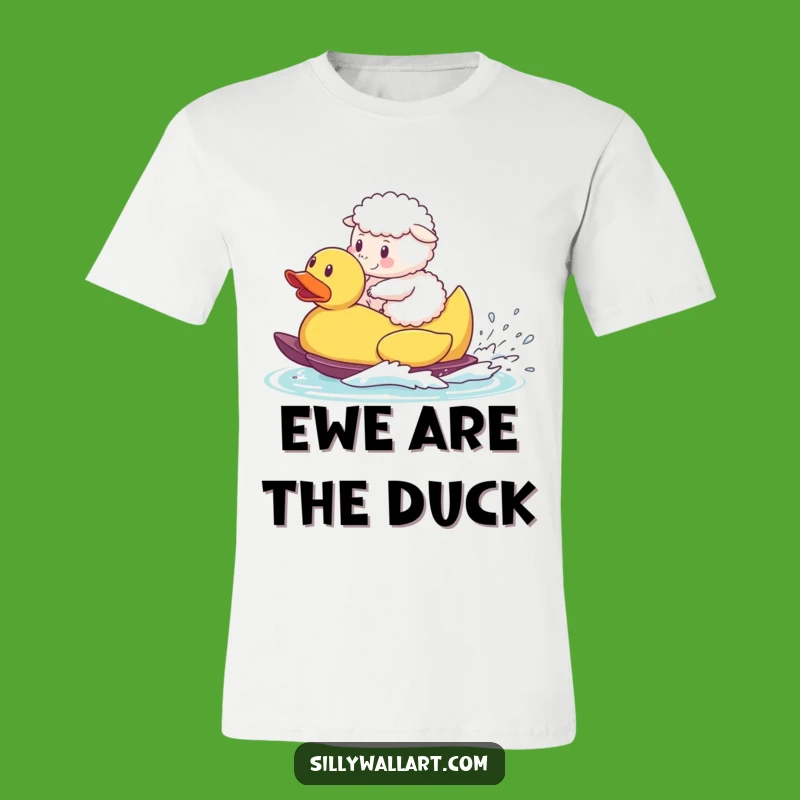Funny Sheep Waterski T-Shirt: Hilarious Farm Animal Duck Watersport Tee