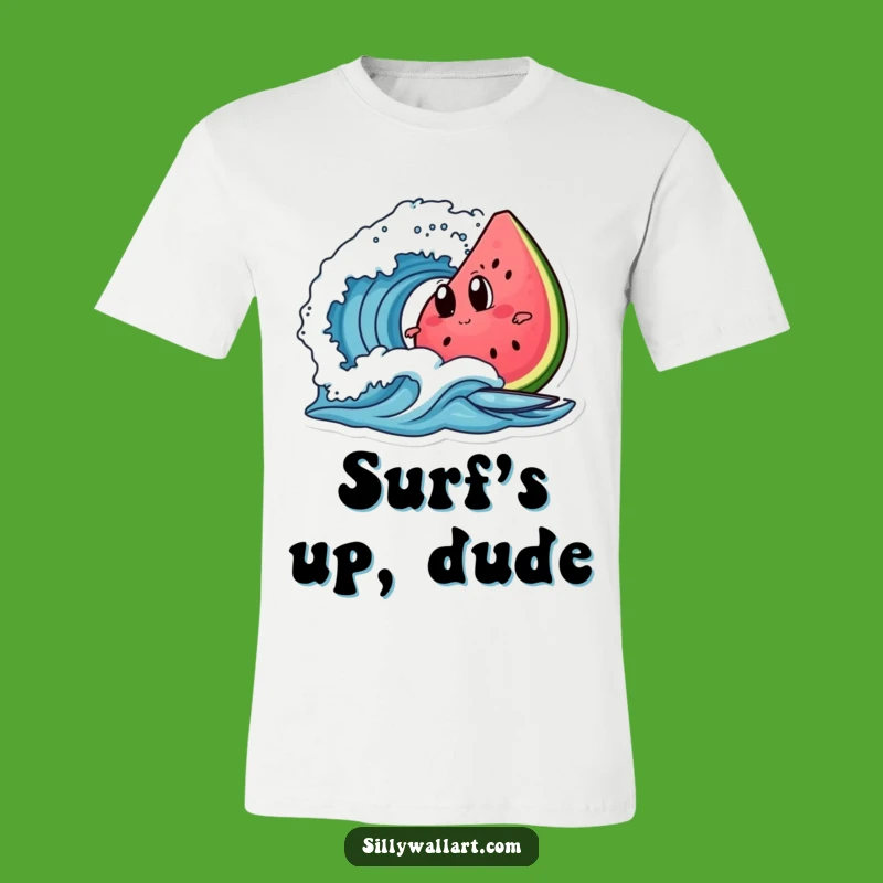 Funny Watermelon Surf T-Shirt - Hilarious Summer Design for Beach Vibes