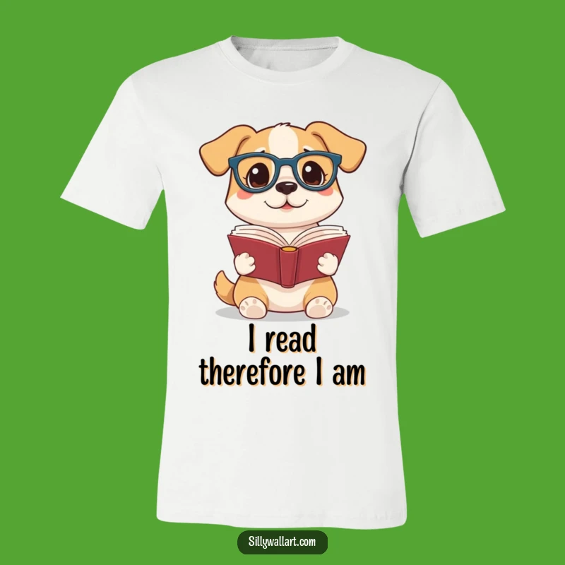 Funny Reading Dog T-Shirt: Hilarious Glasses-Wearing Pup Shirt for Bookworms