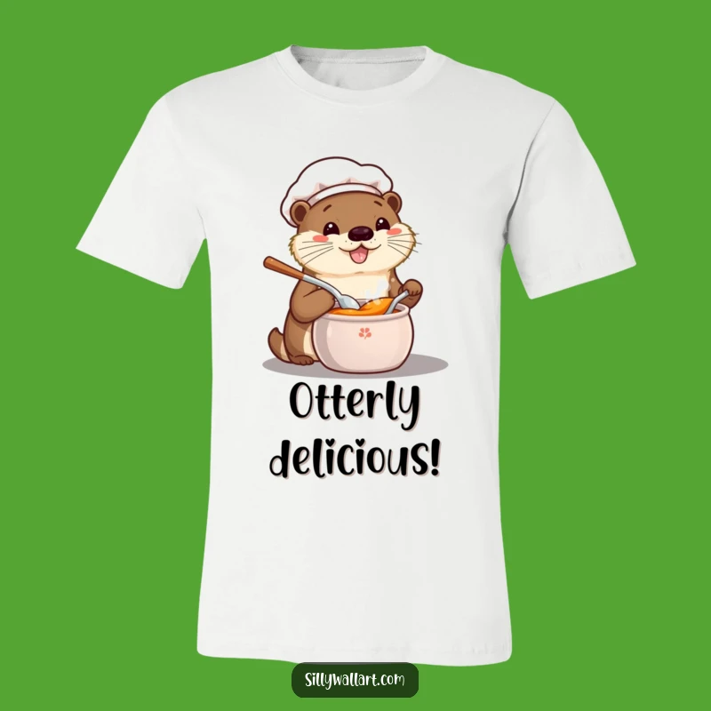 Funny Otter Chef T-Shirt: Happy Kawaii Cook Tastes the Fun!