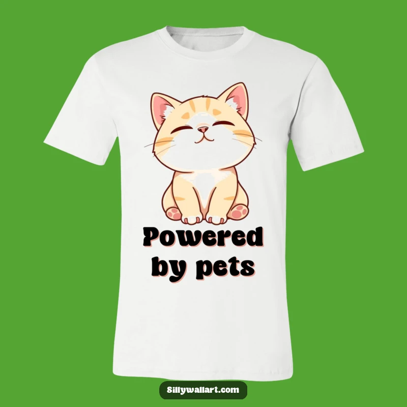 Funny Contented Cat Tee - Purring Pet Lover T-Shirt Gift