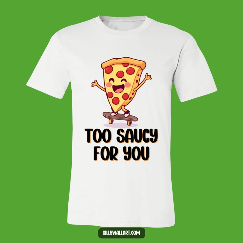 Funny Pizza Skateboarder T-Shirt: Cheerful Slice Cartwheeling, Awesome Graphic Tee