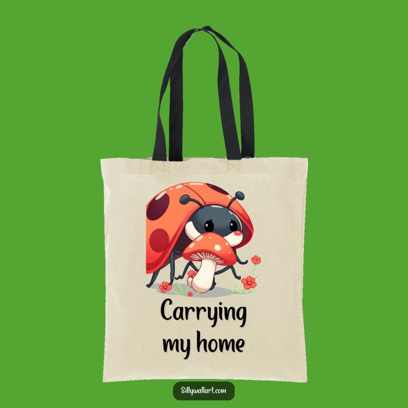 Funny Shy Mushroom Tote Bag: Ladybug Friend Bag, Perfect Nature Accessory Funny Gift