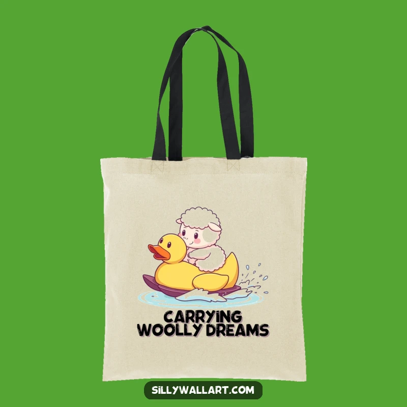 Funny Sheep Waterski Tote Bag: Hilarious Farm Accessory for Duck Lovers