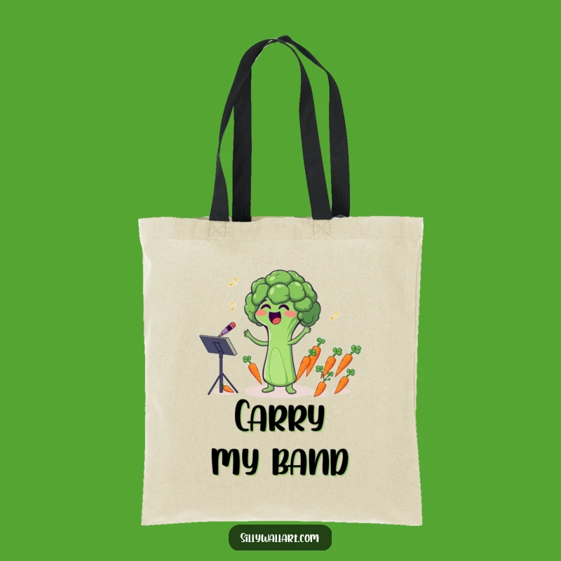 Funny Broccoli Conductor Tote Bag: Carry Your Laughs with Hilarious Veggie Style