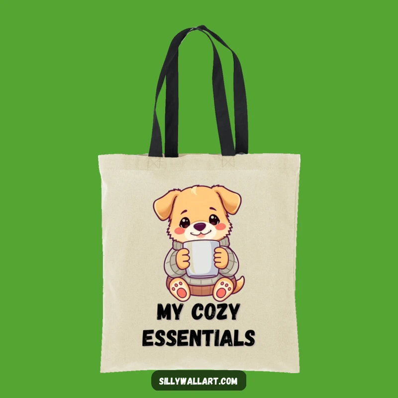 Funny Cozy Dog Sweater Tote Bag - Warm Canine Carry-All Gift