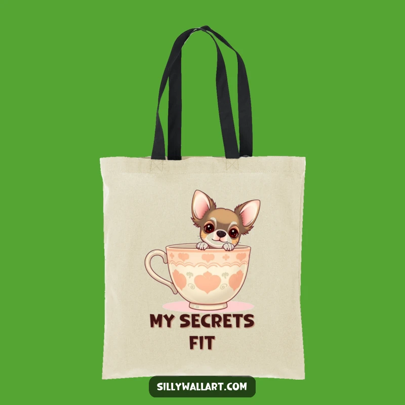 Funny Chihuahua Teacup Tote Bag: Adorable Daily Companion, Perfect Gift